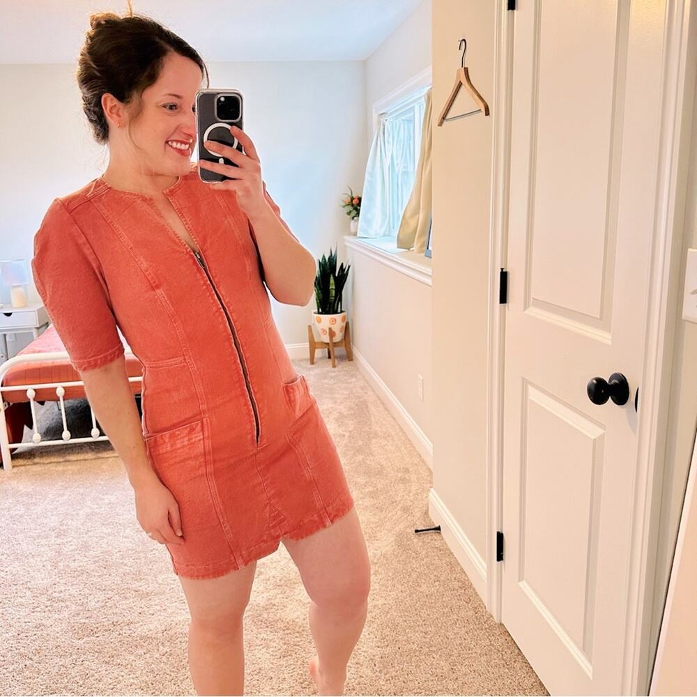 Rebecca Taylor La Vie Pink Denim Cotton Mini Dress Small